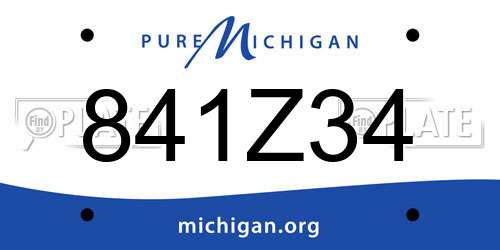 841Z34 Michigan License Plate