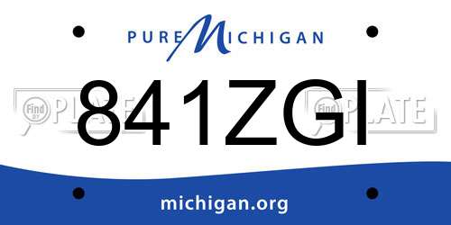 841ZGI Michigan License Plate