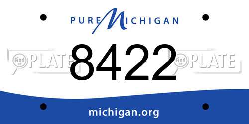 8422 Michigan License Plate