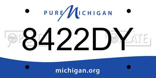 8422DY Michigan License Plate