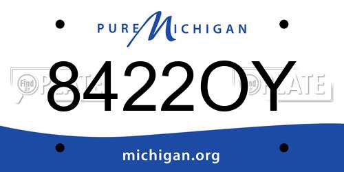8422OY Michigan License Plate