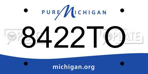 8422TO Michigan License Plate