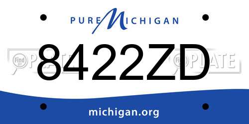 8422ZD Michigan License Plate