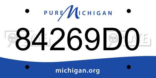 84269D0 Michigan License Plate