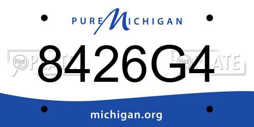 8426G4 Michigan License Plate