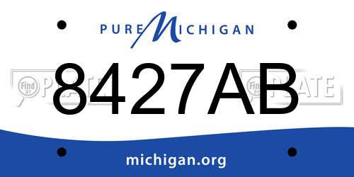 8427AB Michigan License Plate