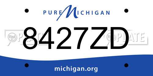 8427ZD Michigan License Plate