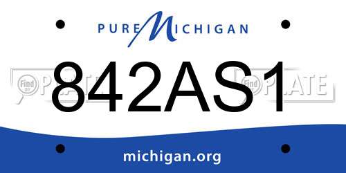842AS1 Michigan License Plate