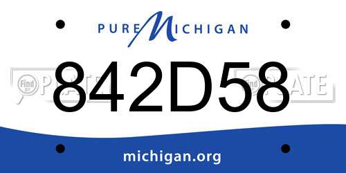 842D58 Michigan License Plate