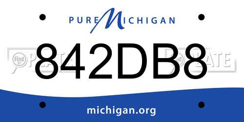 842DB8 Michigan License Plate