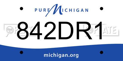 842DR1 Michigan License Plate