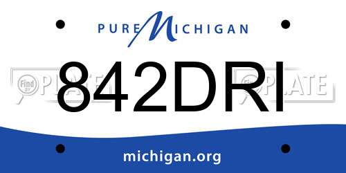 842DRI Michigan License Plate