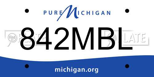842MBL Michigan License Plate