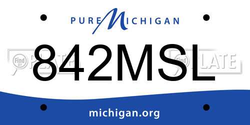 842MSL Michigan License Plate