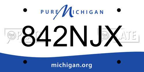 842NJX Michigan License Plate
