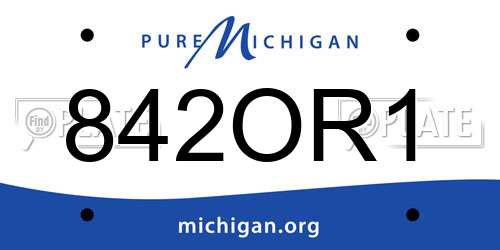 842OR1 Michigan License Plate