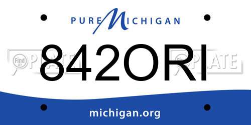 842ORI Michigan License Plate