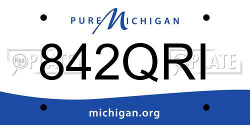842QRI Michigan License Plate