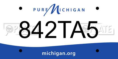 842TA5 Michigan License Plate