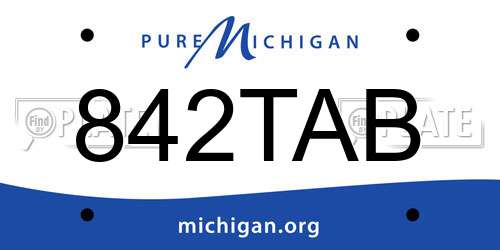 842TAB Michigan License Plate