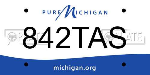 842TAS Michigan License Plate