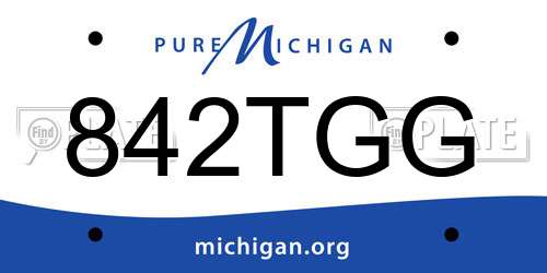 842TGG Michigan License Plate