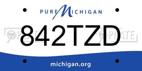 842TZD Michigan License Plate