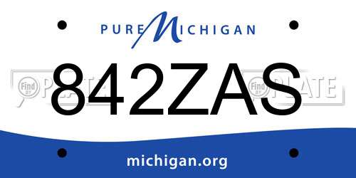 842ZAS Michigan License Plate