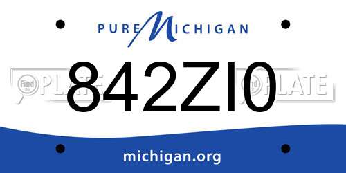 842ZI0 Michigan License Plate
