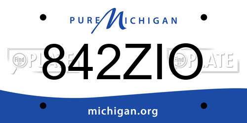 842ZIO Michigan License Plate
