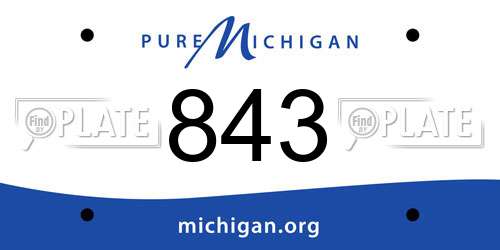 843 Michigan License Plate