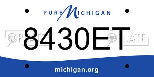 8430ET Michigan License Plate