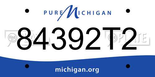 84392T2 Michigan License Plate