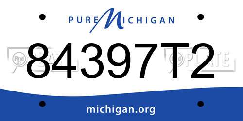 84397T2 Michigan License Plate