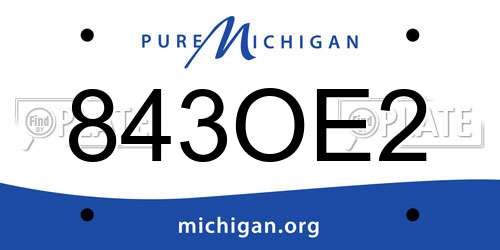 843OE2 Michigan License Plate