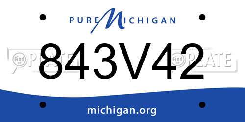 843V42 Michigan License Plate