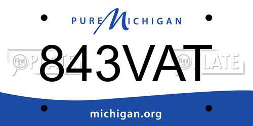 843VAT Michigan License Plate