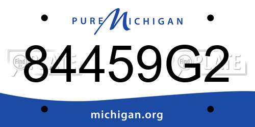 84459G2 Michigan License Plate