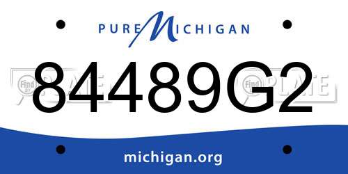 84489G2 Michigan License Plate