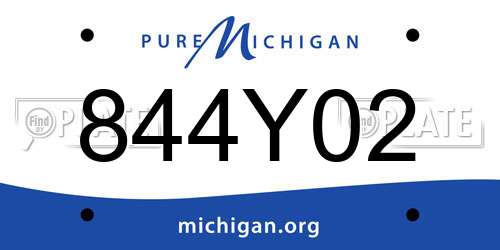 844Y02 Michigan License Plate