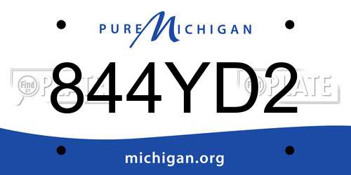 844YD2 Michigan License Plate