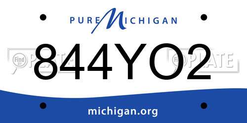 844YO2 Michigan License Plate