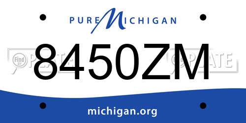 8450ZM Michigan License Plate