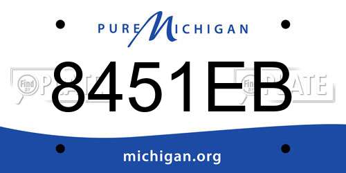 8451EB Michigan License Plate