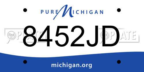 8452JD Michigan License Plate