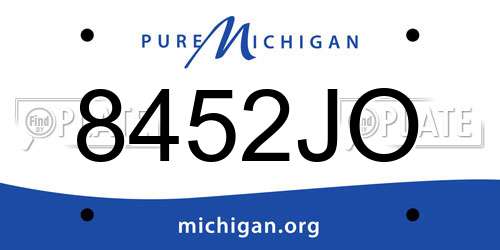 8452JO Michigan License Plate
