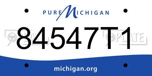 84547T1 Michigan License Plate