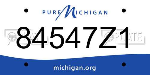 84547Z1 Michigan License Plate