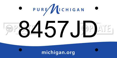 8457JD Michigan License Plate