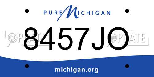 8457JO Michigan License Plate